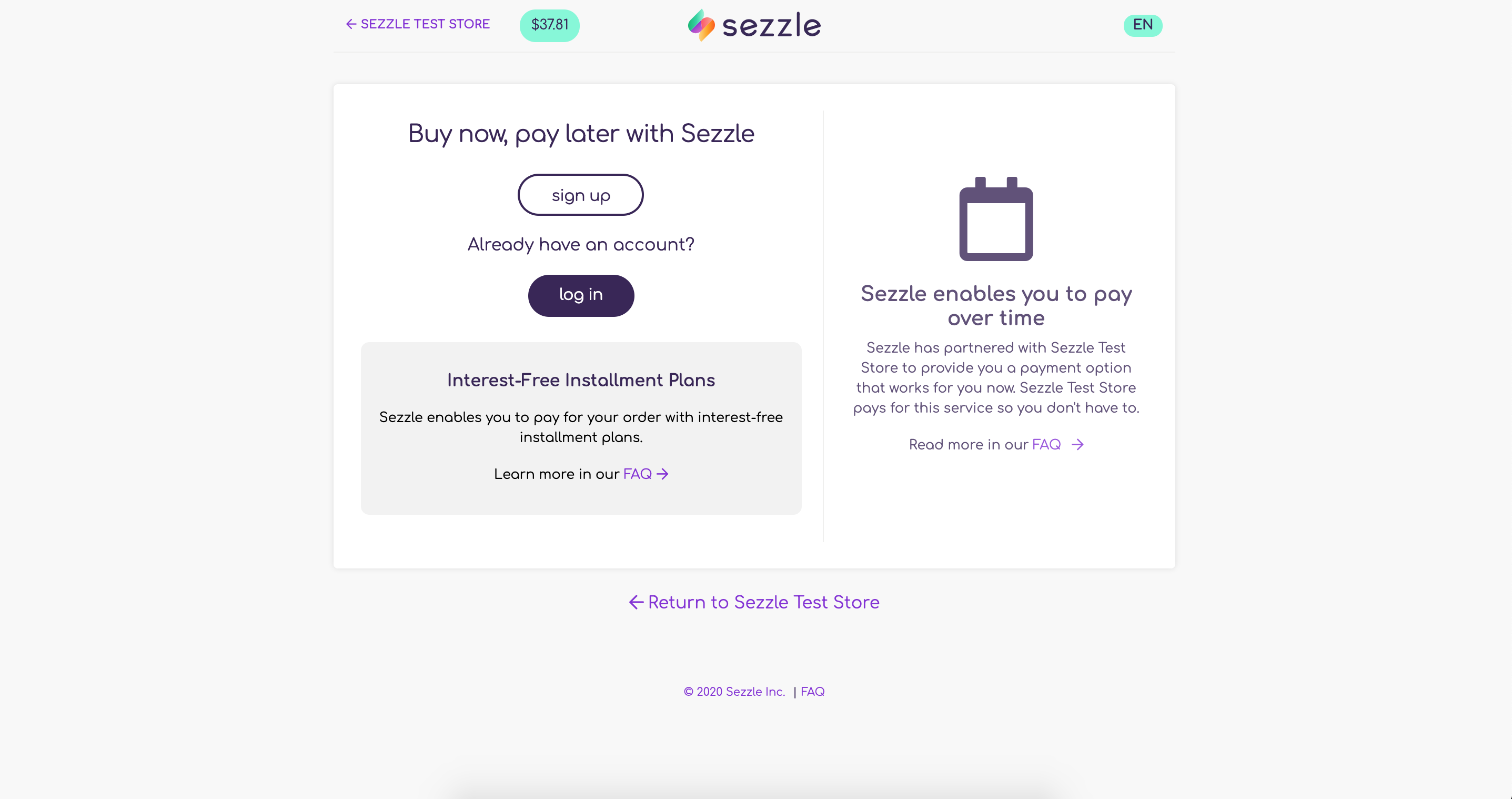 sezzle checkout